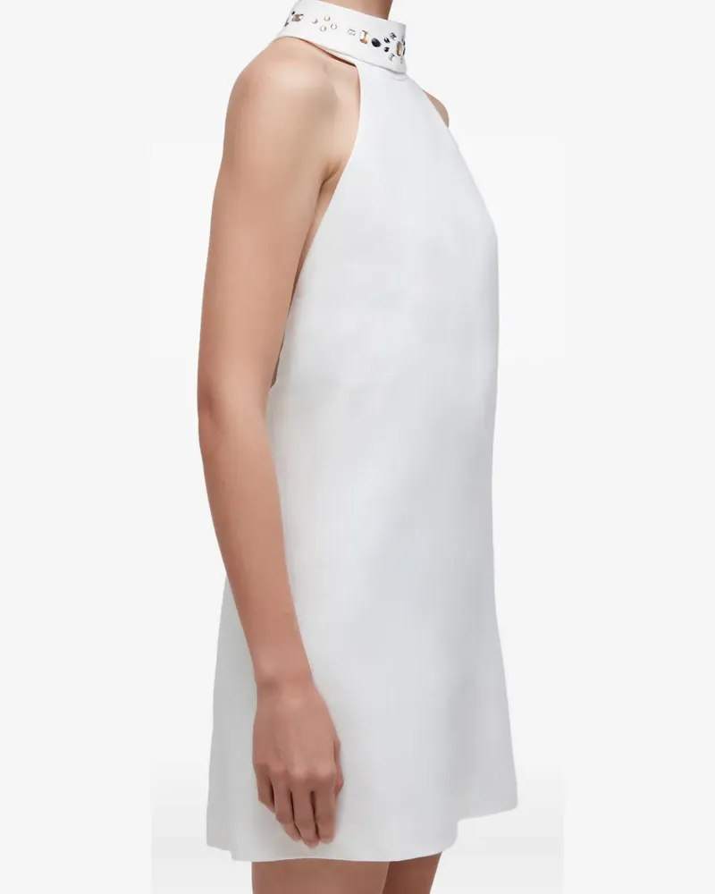 Osklen Neckholder-Minikleid mit Kristallkragen - Weiß Weiß