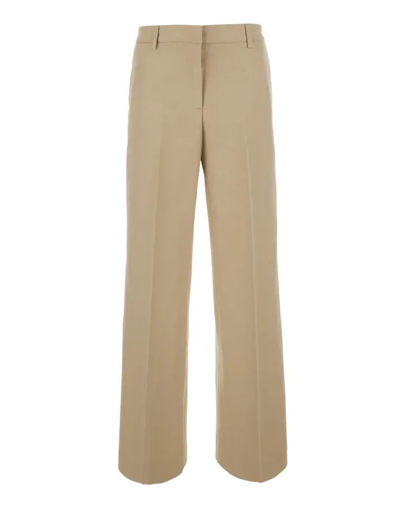 PT TORINO pressed-crease wide-leg trousers - Nude Nude