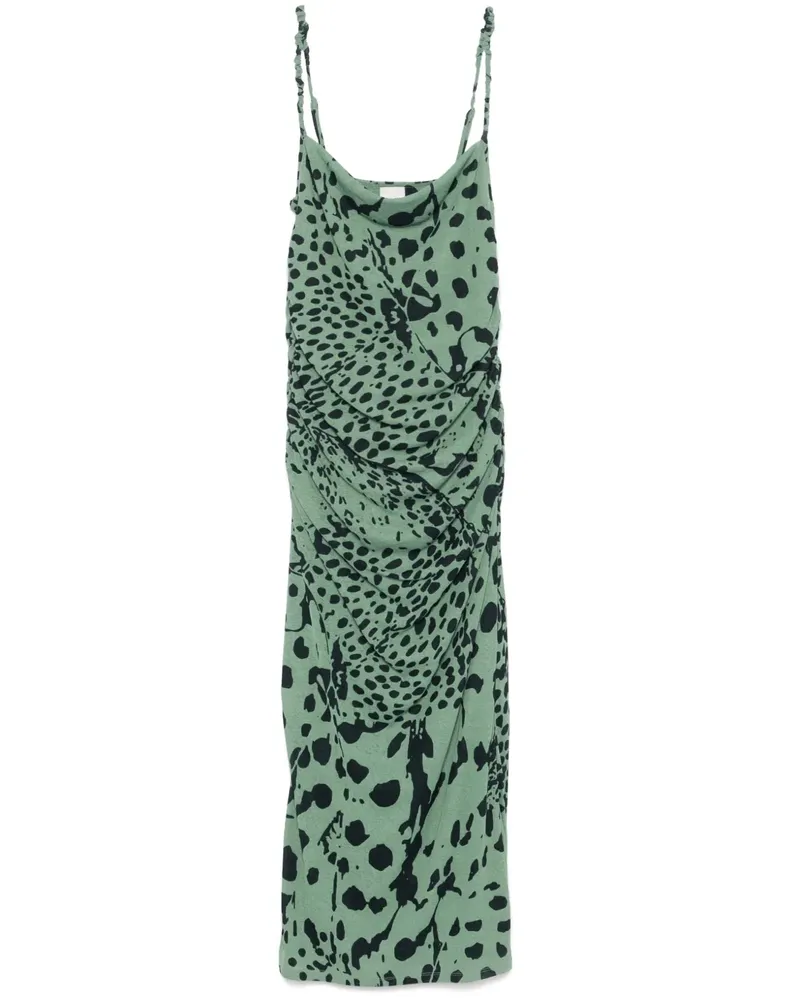 Nanushka Midikleid mit Animal-Print - Grün Grün