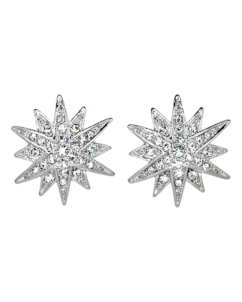 Kenneth Jay Lane Rhodium Ohrringe mit Sternform - Silber Silber