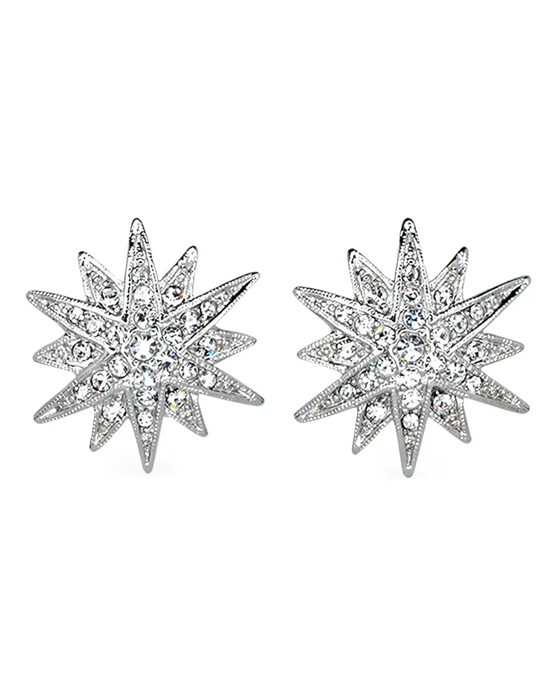 Kenneth Jay Lane Rhodium Ohrringe mit Sternform - Silber Silber