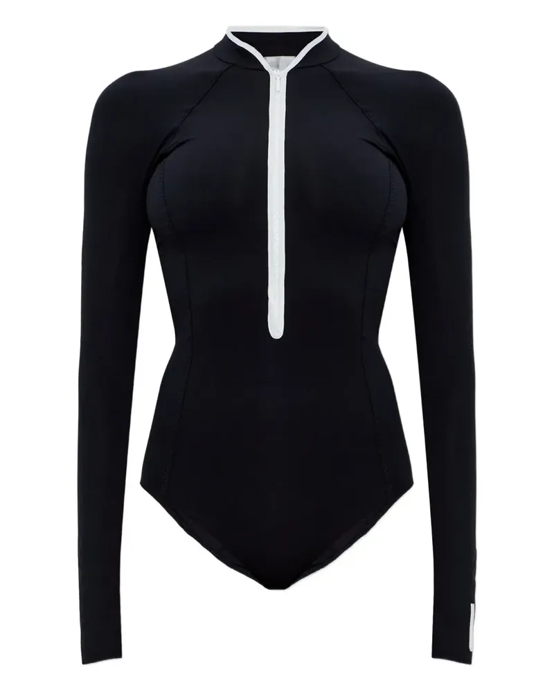 Hunza G Tyra Badeanzug mit Reißverschluss - Schwarz Schwarz