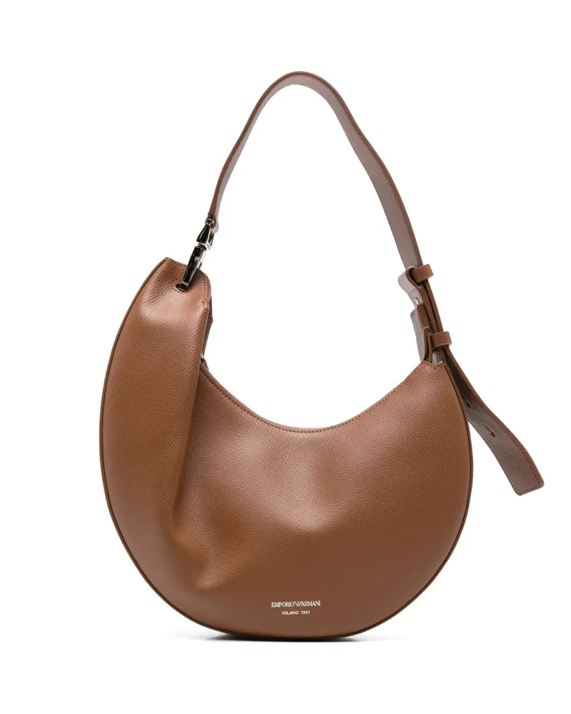 Emporio Armani Schultertasche aus gekörntem Leder - Braun Braun
