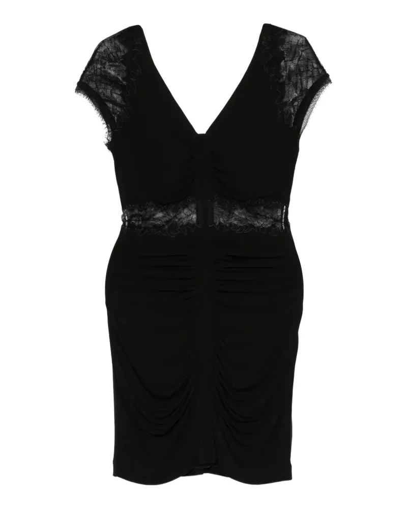 Roberto Cavalli Minikleid mit Spitzeneinsätzen - Schwarz Schwarz