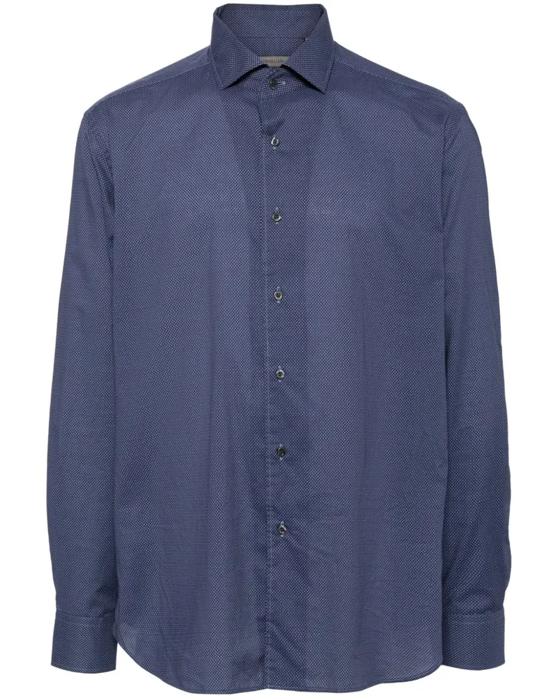 Corneliani Hemd mit Eton-Kragen Blau