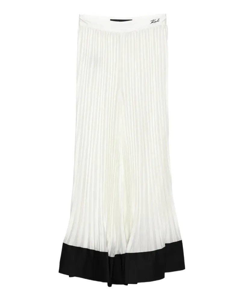 Karl Lagerfeld pleated wide-leg trousers - Weiß Weiß