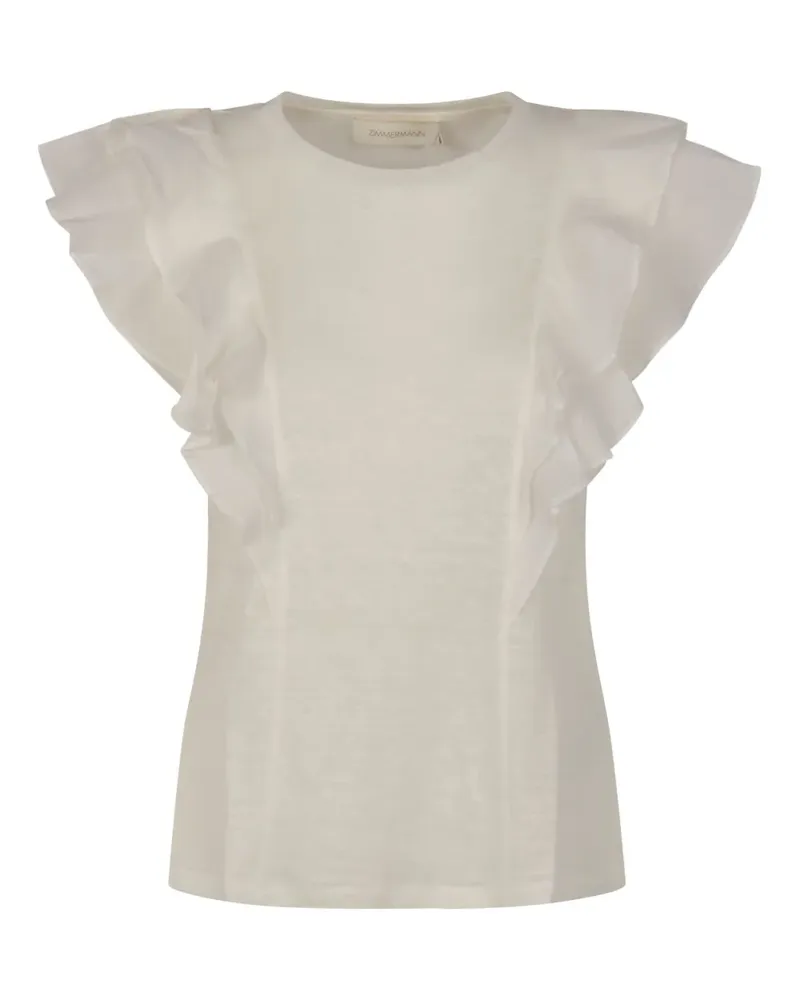 Zimmermann T-Shirt aus Leinen - Weiß Weiß