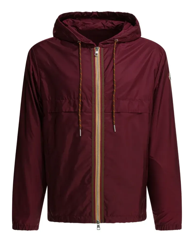 Moncler Kapuzenjacke mit Logo-Patch - Rot Rot