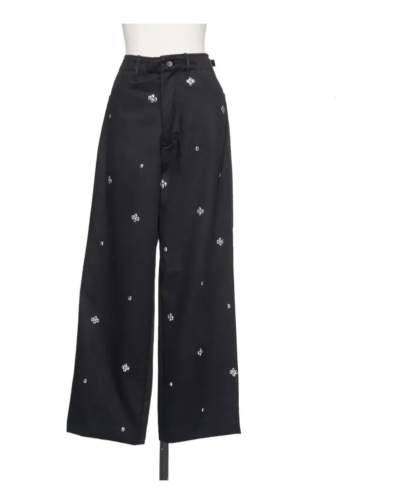 Muller of Yoshiokubo Metal Beans embellished straight-leg trousers - Schwarz Schwarz