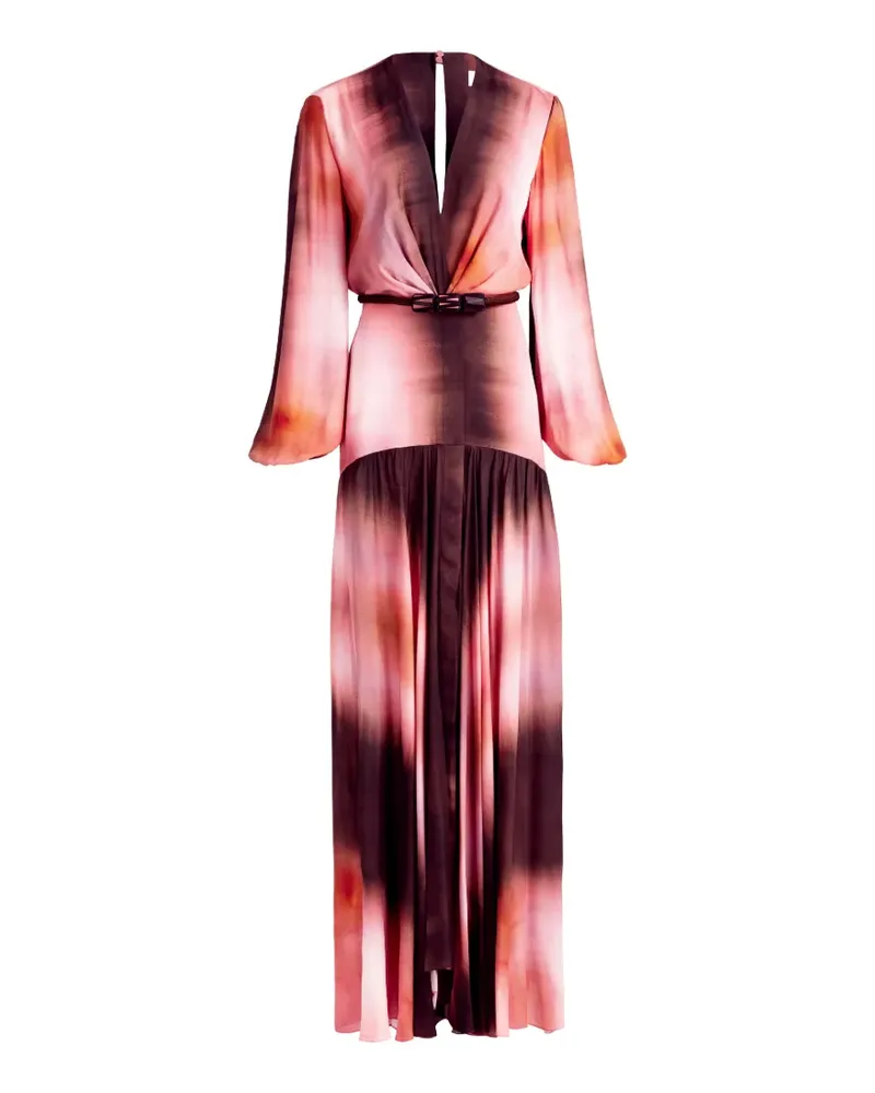 Silvia Tcherassi Maialen Batik-Maxikleid mit Gürtel - Rosa Rosa