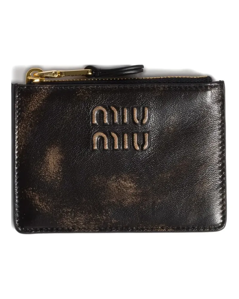 Miu Miu Kartenetui mit Logo-Prägung - Braun Braun