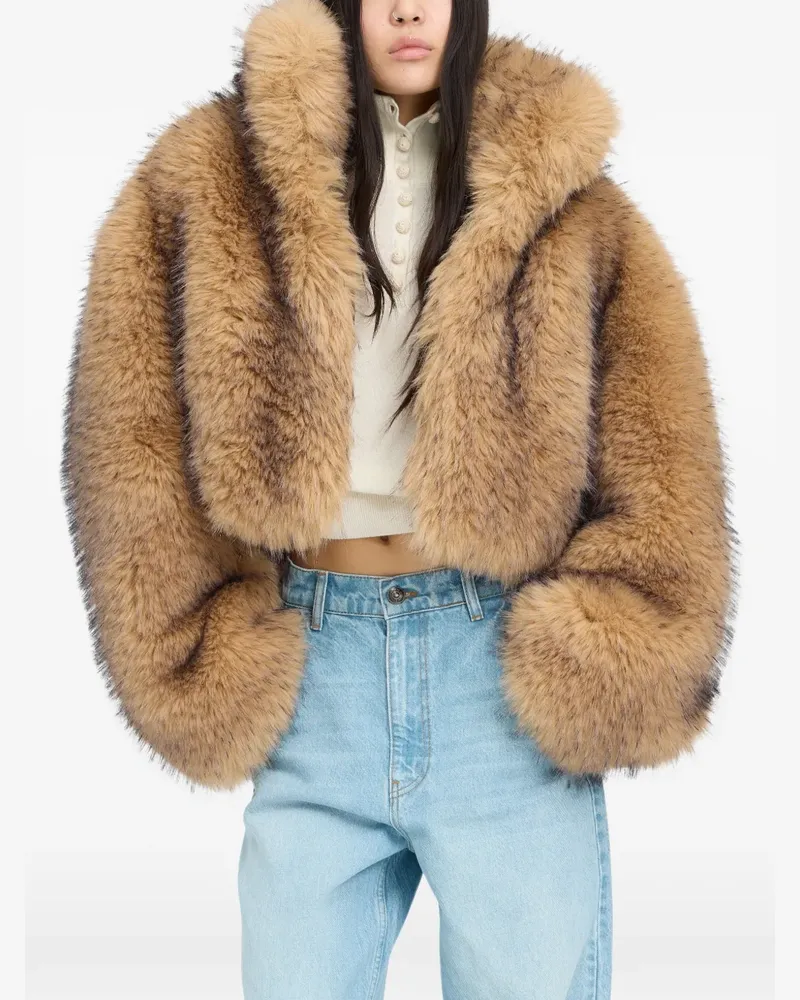 ROTATE Birger Christensen Cropped-Jacke mit Stehkragen - Nude Nude