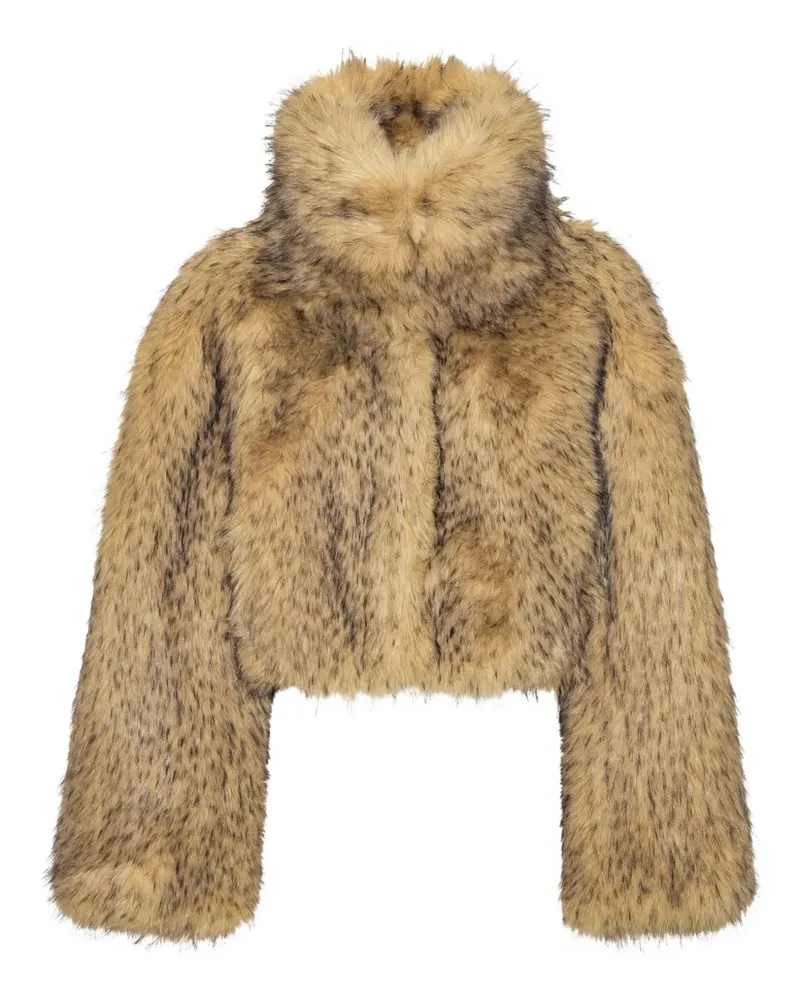ROTATE Birger Christensen Cropped-Jacke mit Stehkragen - Nude Nude