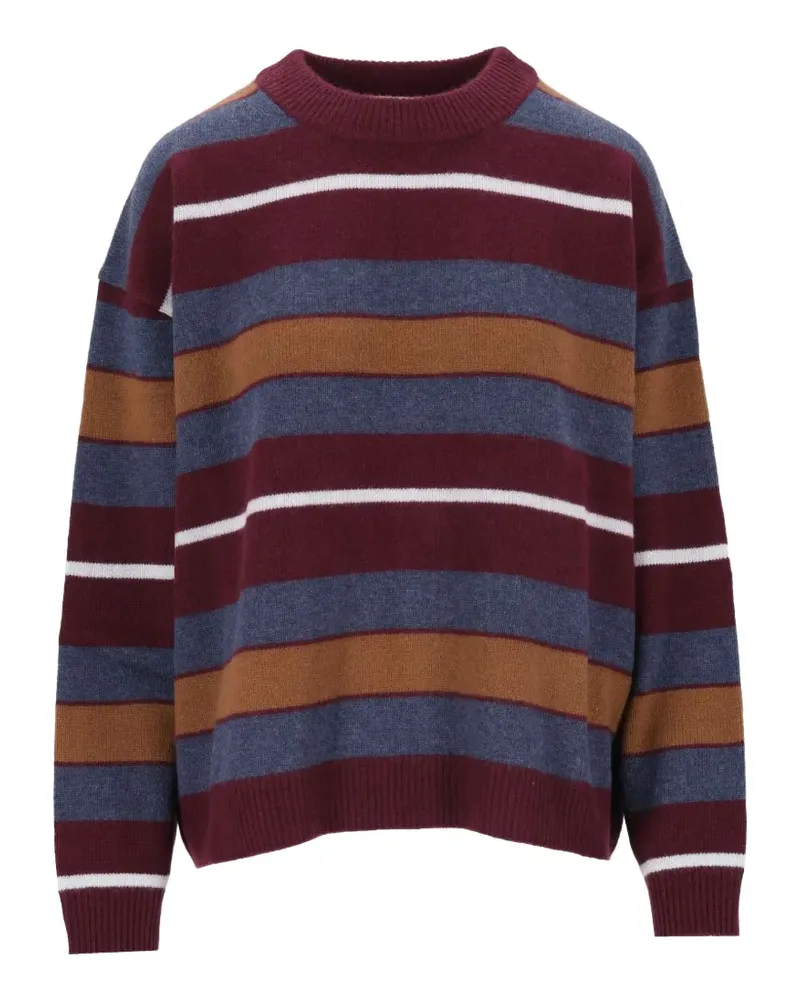 STAUD Gestreifter Serrano Kaschmirpullover - Braun Braun