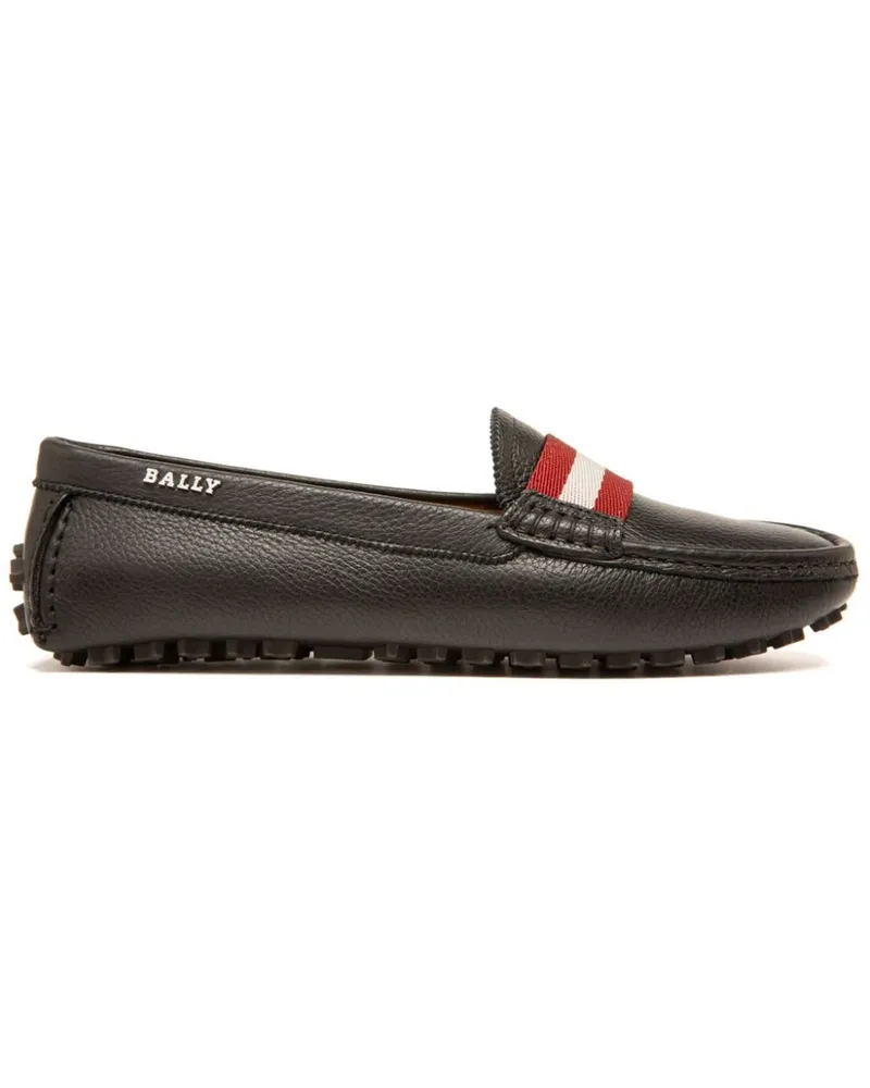 Bally Loafer mit Kontraststreifen - Schwarz Schwarz