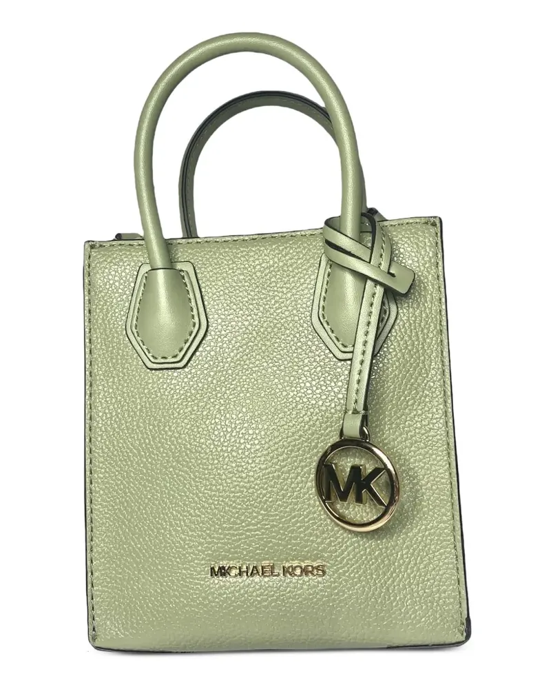 Michael Kors Mercer Schultertasche aus gekörntem Leder - Grün Grün