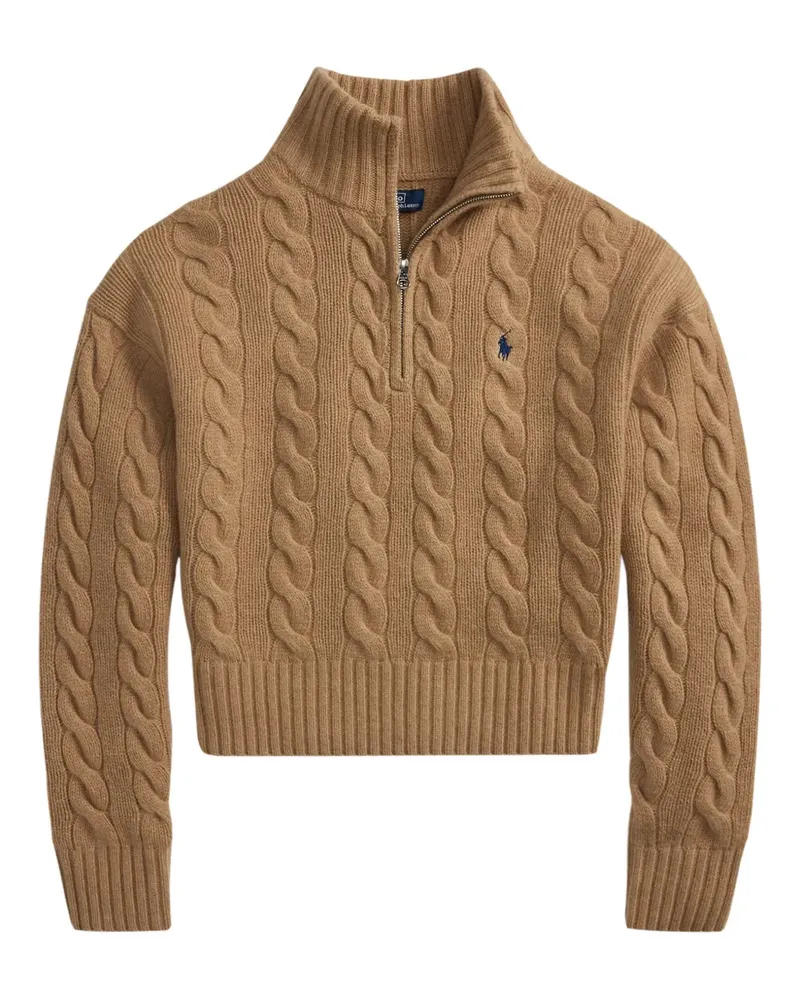 Ralph Lauren Stehkragen-Pullover mit Zopfmuster - Nude Nude