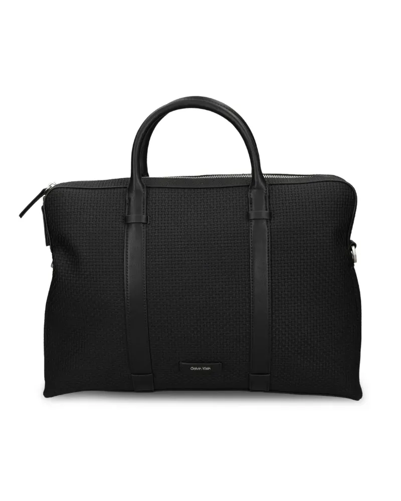 Calvin Klein woven zip messenger bag - Schwarz Schwarz