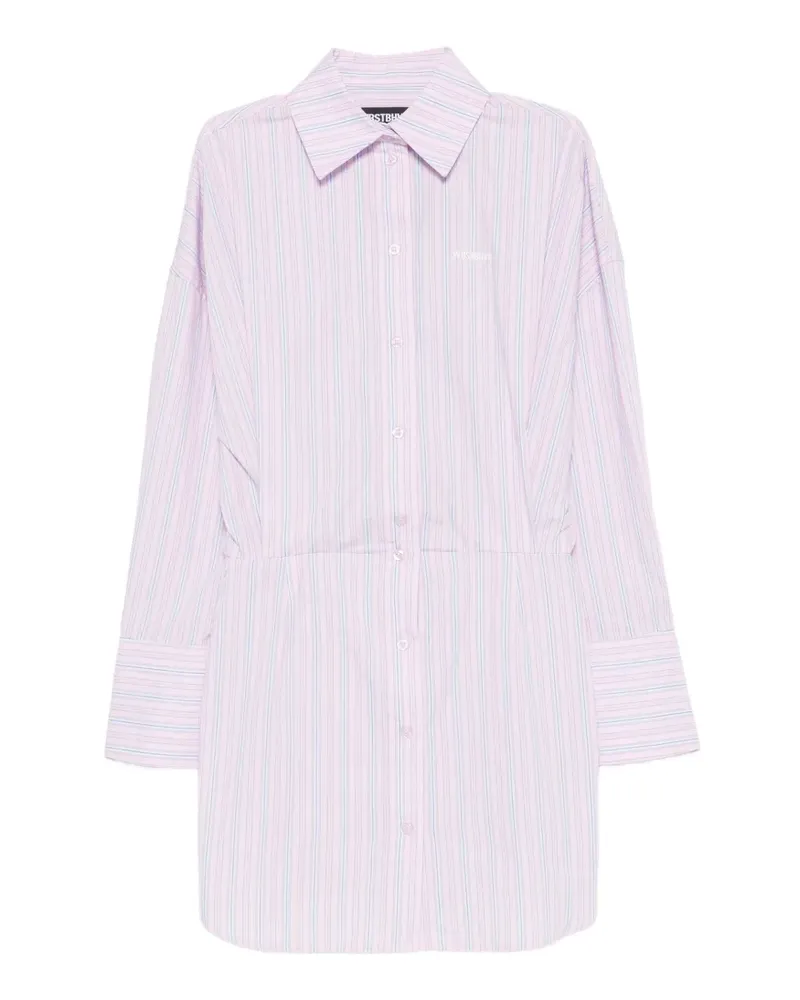 WRSTBHVR striped button-down mini dress - Rosa Rosa