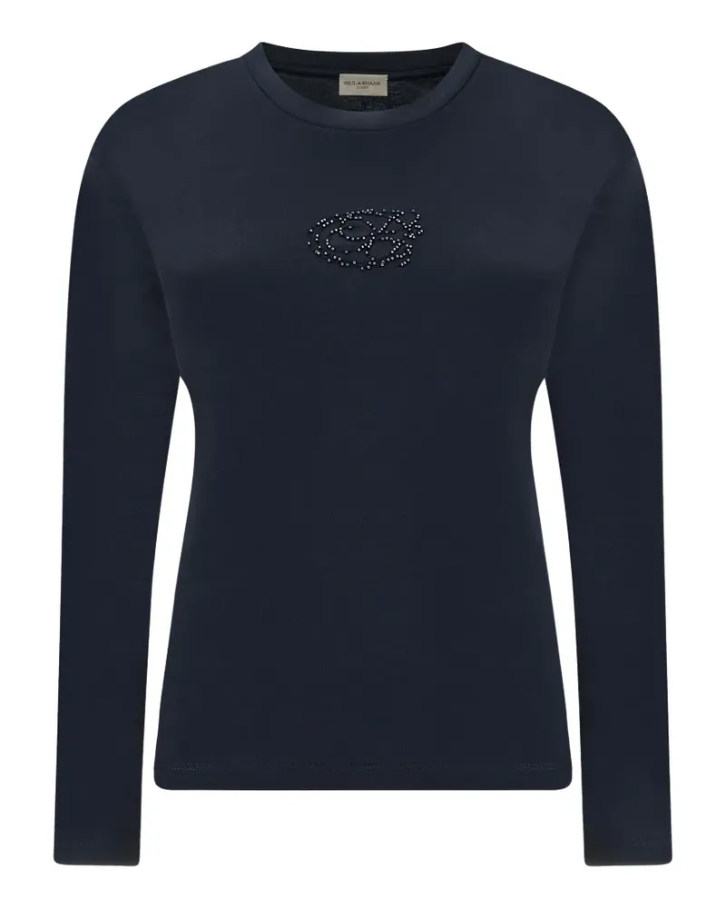 Paul & Shark beaded logo-embroidered T-shirt - Blau Blau