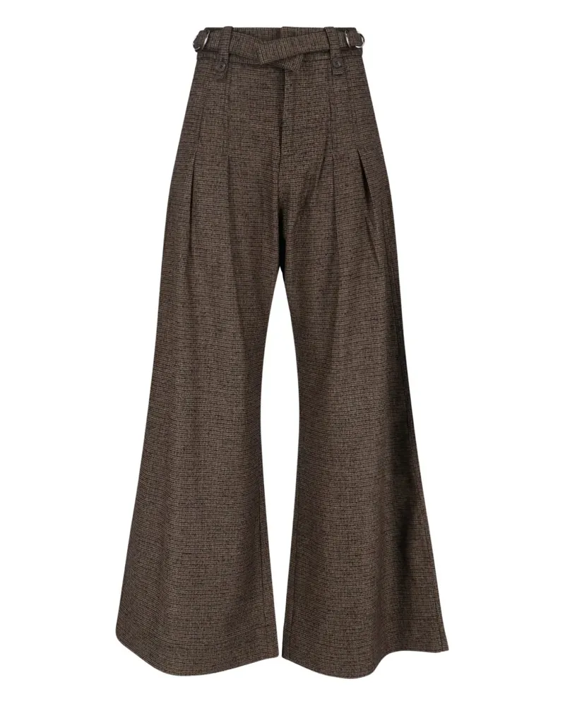 Eudon Choi Hose mit Bundfalten - Braun Braun