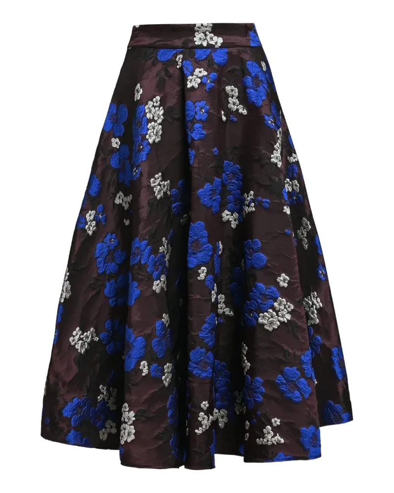 Essentiel Kathyanne Midirock aus Blumenjacquard - Braun Braun