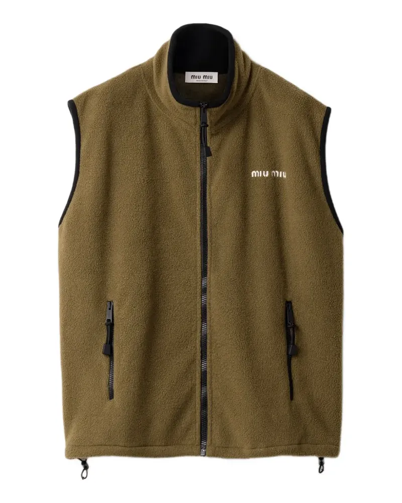 Miu Miu fleece zipper vest - Grün Grün
