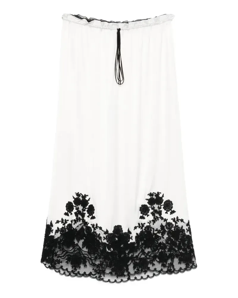 Ermanno Scervino lace-trim midi skirt - Weiß Weiß