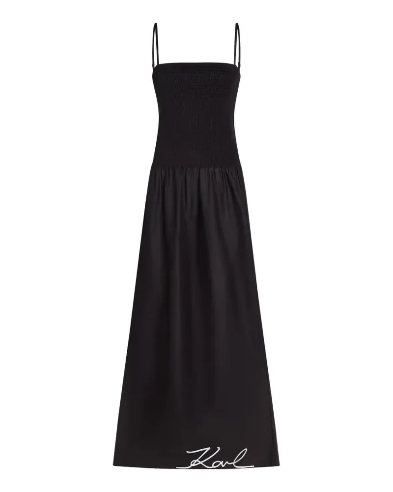 Karl Lagerfeld shirred maxi beach dress - Schwarz Schwarz