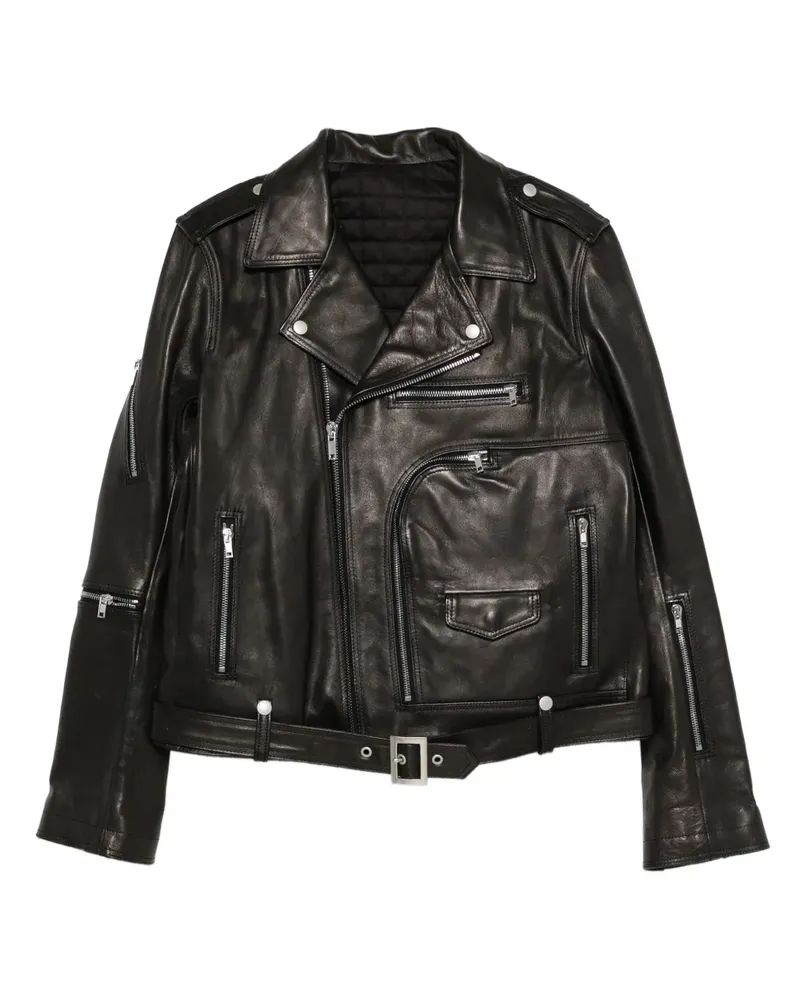 Rick Owens Lederjacke mit Reißverschluss - Schwarz Schwarz