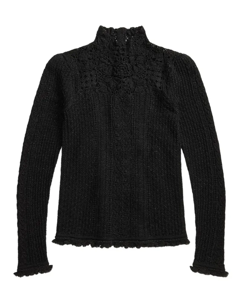 Ralph Lauren Gestrickter Pullover mit Rüschen - Schwarz Schwarz