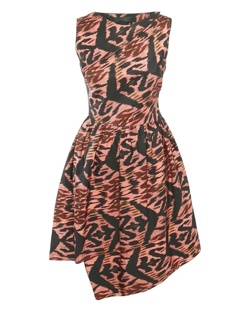 Proenza Schouler 2010s asymmetrisches Kleid mit Ikat-Print - Schwarz Schwarz