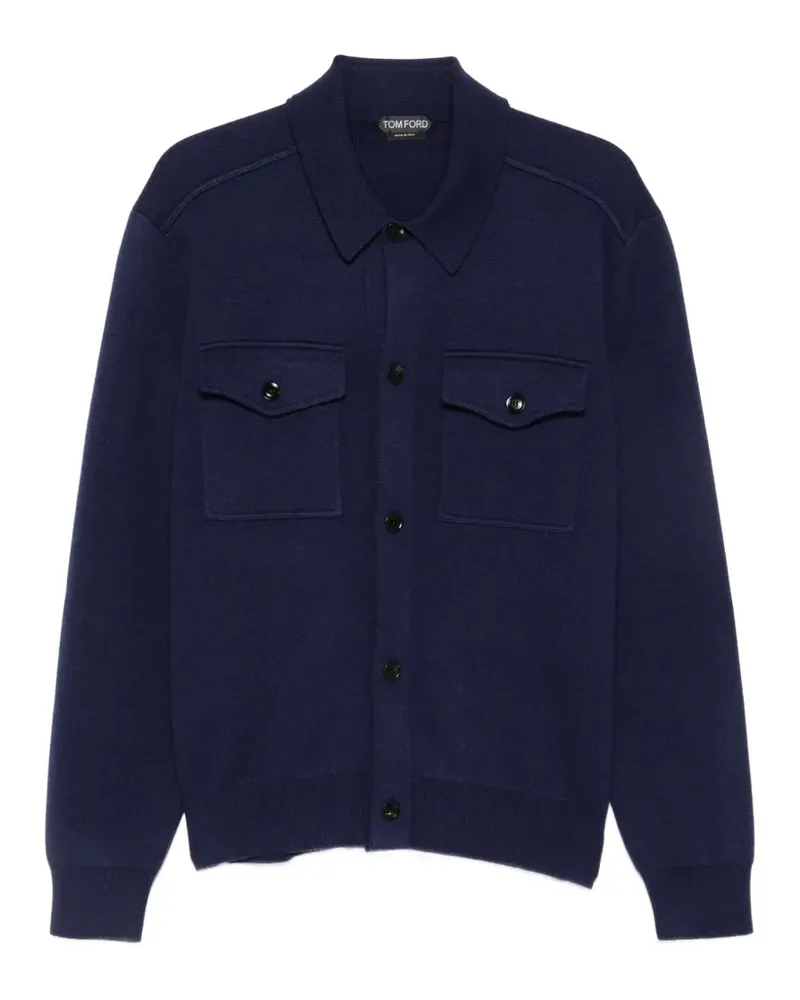 Tom Ford Geknöpfte Jacke mit Brusttasche - Blau Blau