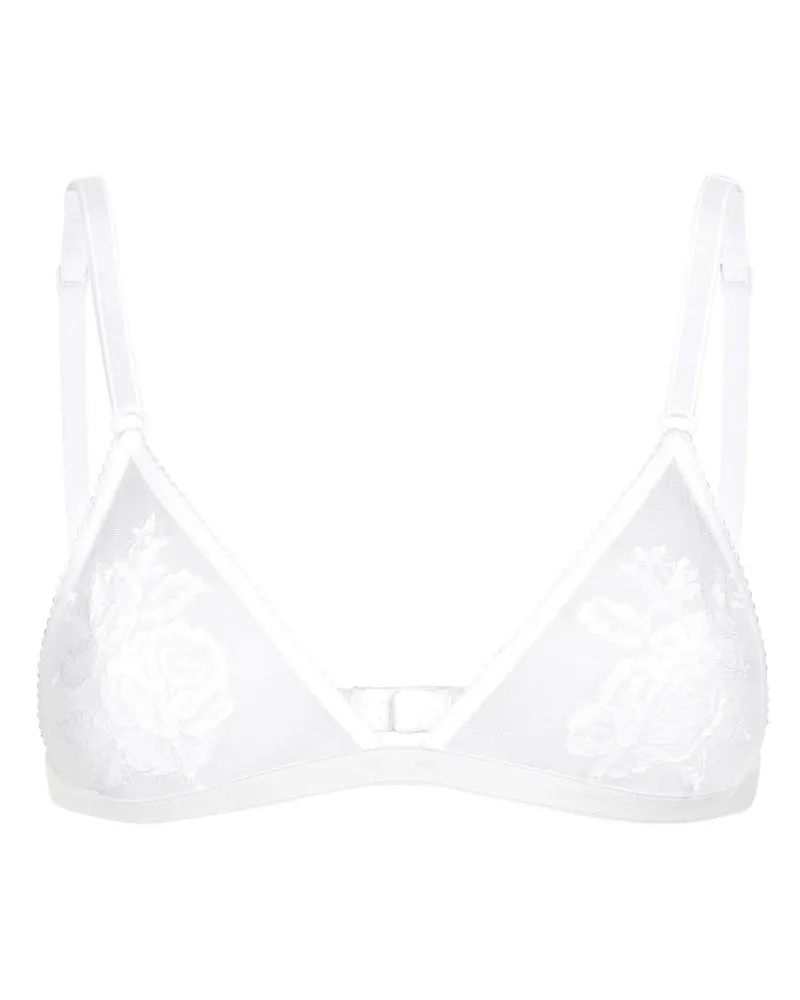 Dolce & Gabbana Triangel-BH mit Blumen-Motiv - Weiß Weiß