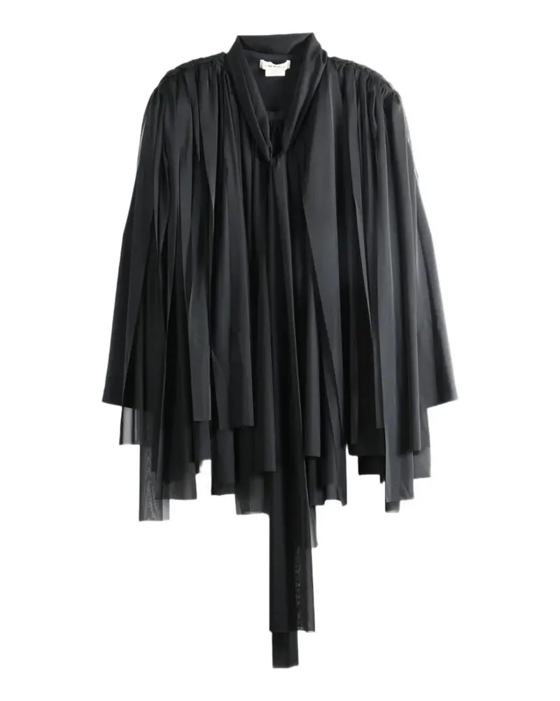Comme des Garçons pleated tulle draped-effect tunic - Schwarz Schwarz