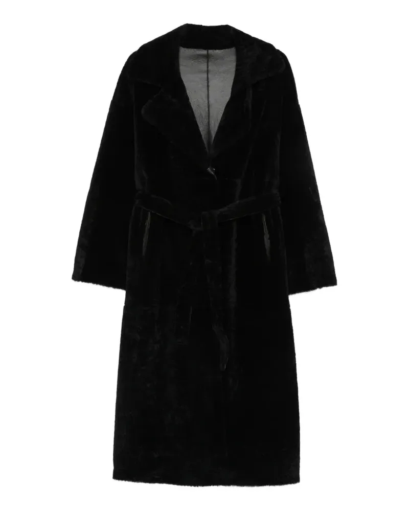 Arma belted shearling coat - Schwarz Schwarz