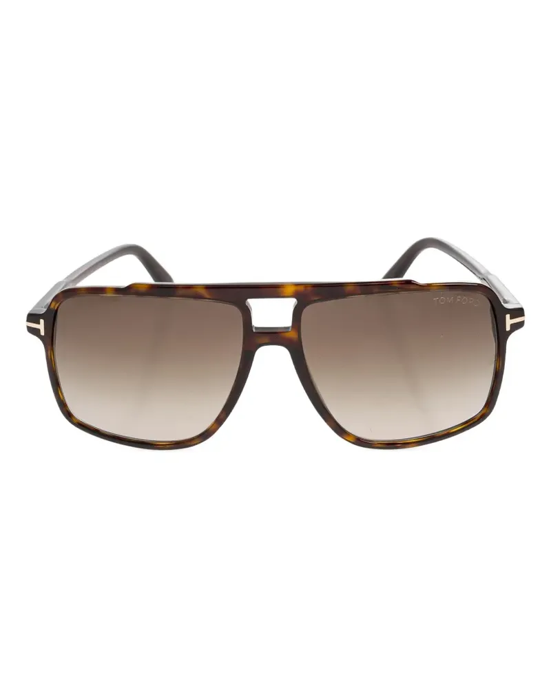Tom Ford Kemp geometric-frame sunglasses - Braun Braun