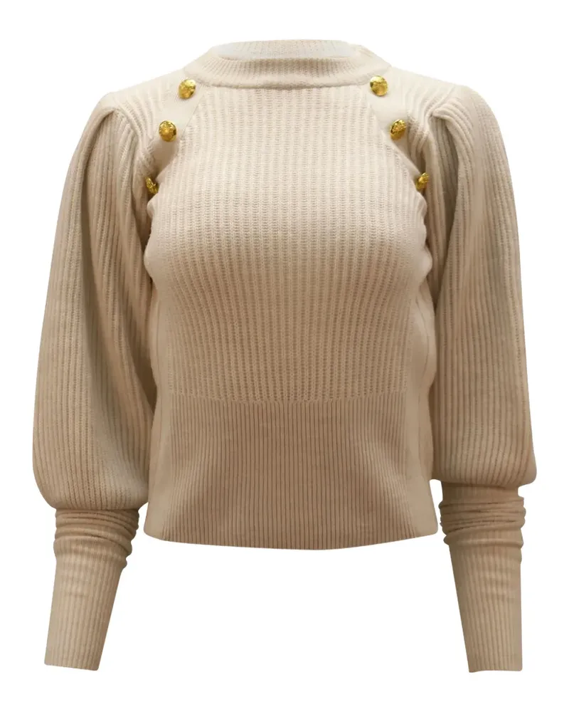 Veronica Beard Jude button-embellished sweater - Nude Nude