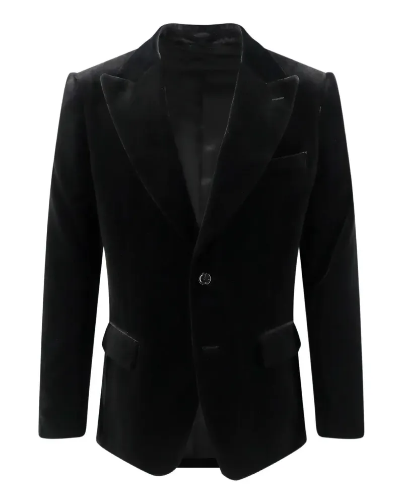 LARDINI Blazer aus Samt mit steigendem Revers - Schwarz Schwarz