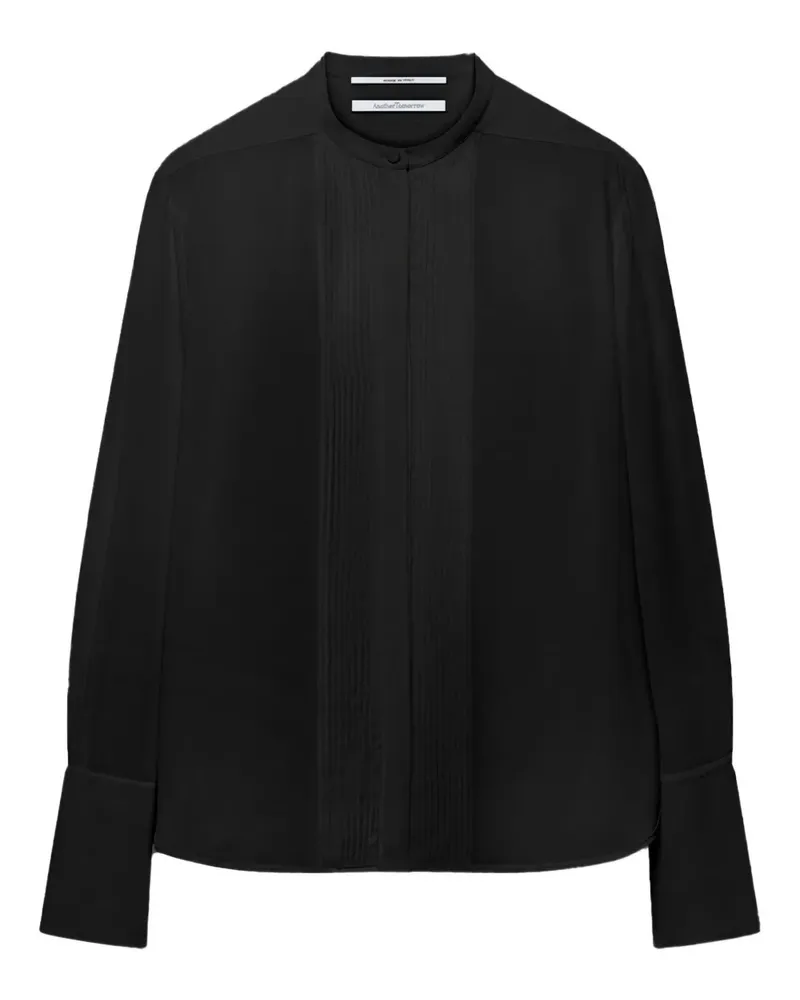 Another Tomorrow Smoking-Hemd mit Biesen - Schwarz Schwarz