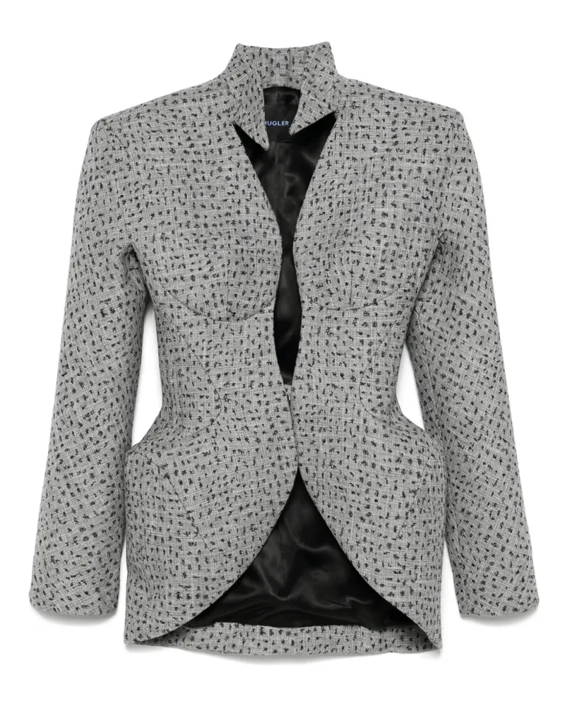 Thierry Mugler Gepunktete Jacke mit spikem Ausschnitt - Grau Grau