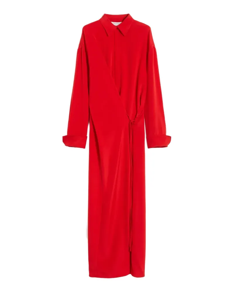 SPORTMAX Drapiertes Midikleid im Wickelstil - Rot Rot
