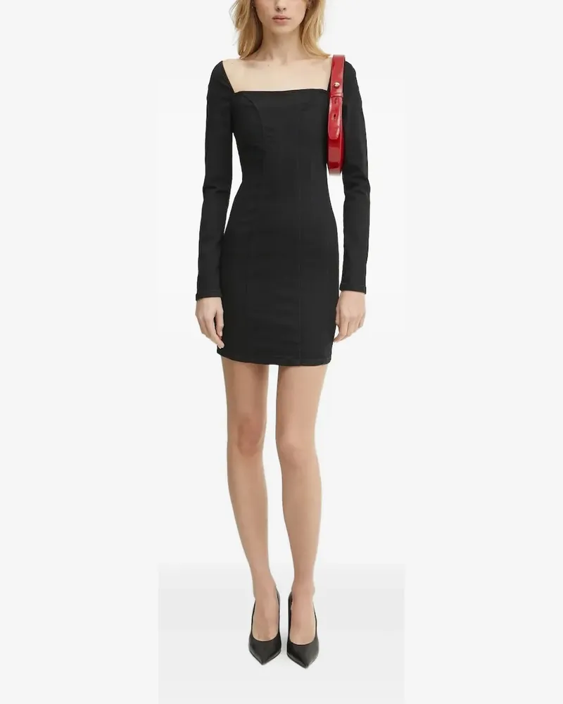 Guess Jeanskleid mit eckigem Ausschnitt - Schwarz Schwarz