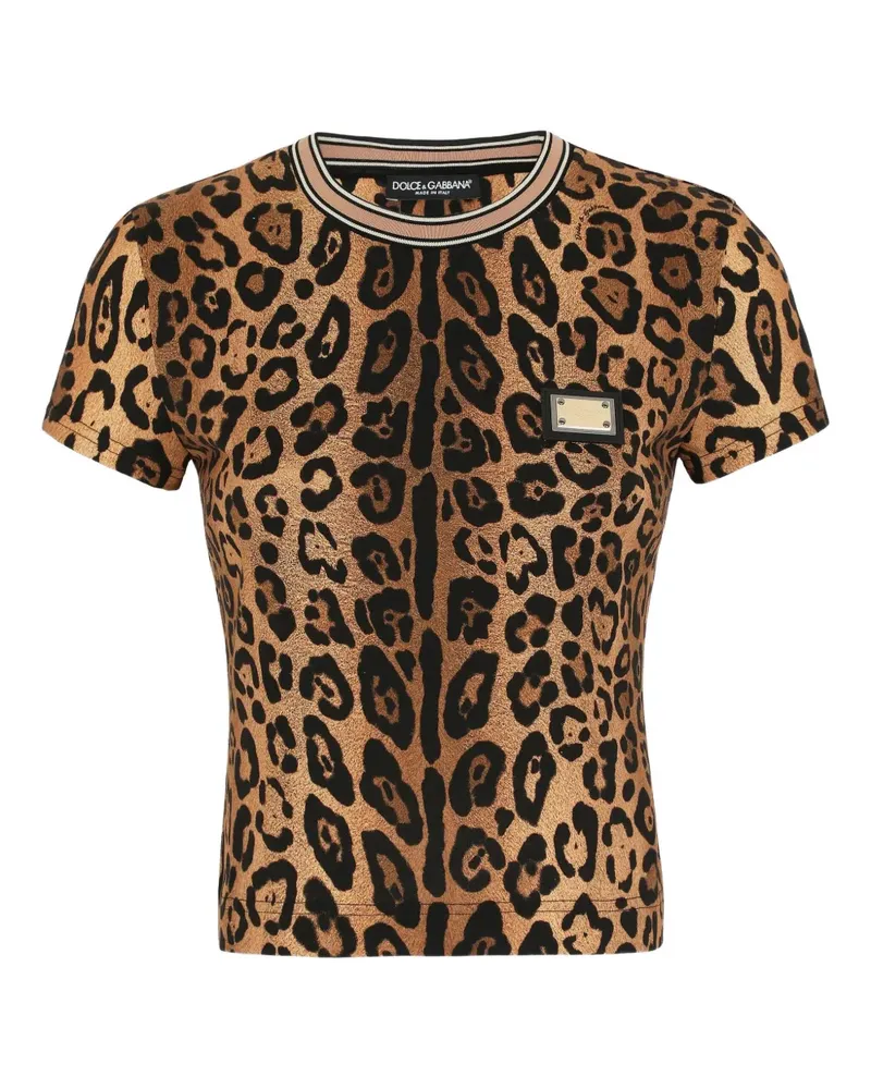 Dolce & Gabbana T-Shirt mit Leoparden-Print - Braun Braun
