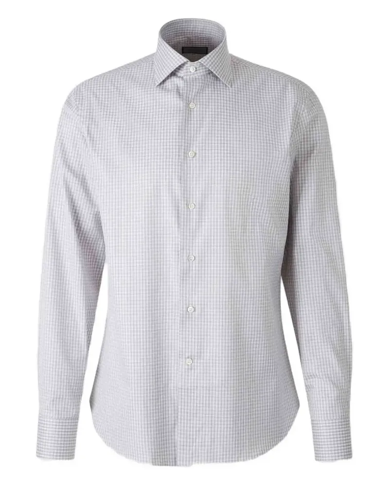 Canali Kariertes Hemd - Grau Grau
