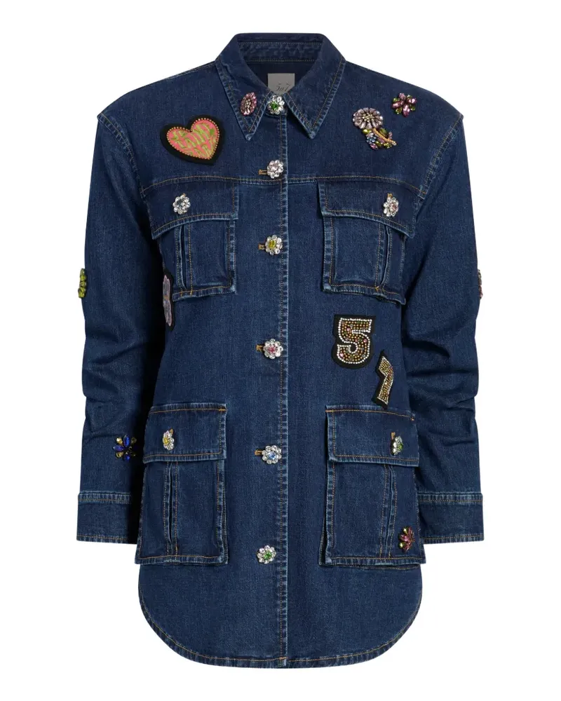 Cinq à Sept Jacke mit Blumen-Patch - Blau Blau