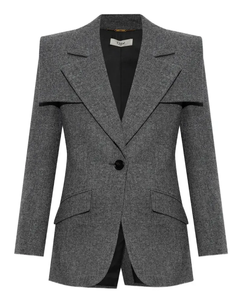 Chloé single-breasted tailored jacket in chiné wool - Grau Grau