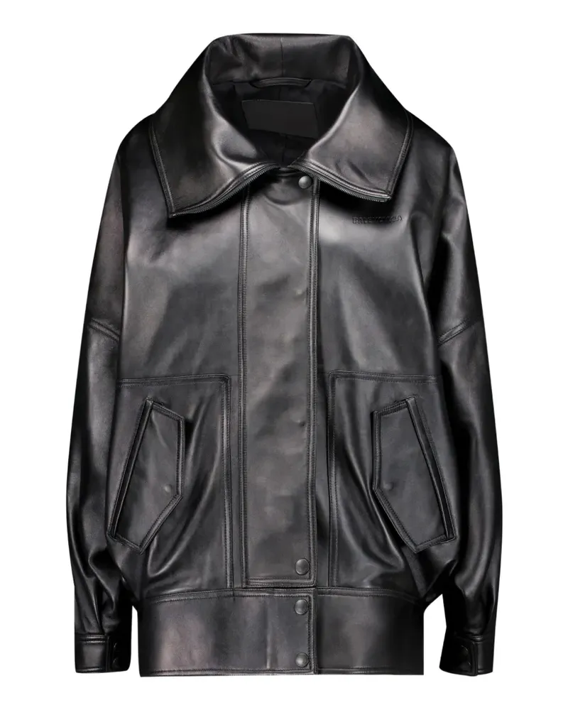 Balenciaga high collar bomber in black - Schwarz Schwarz