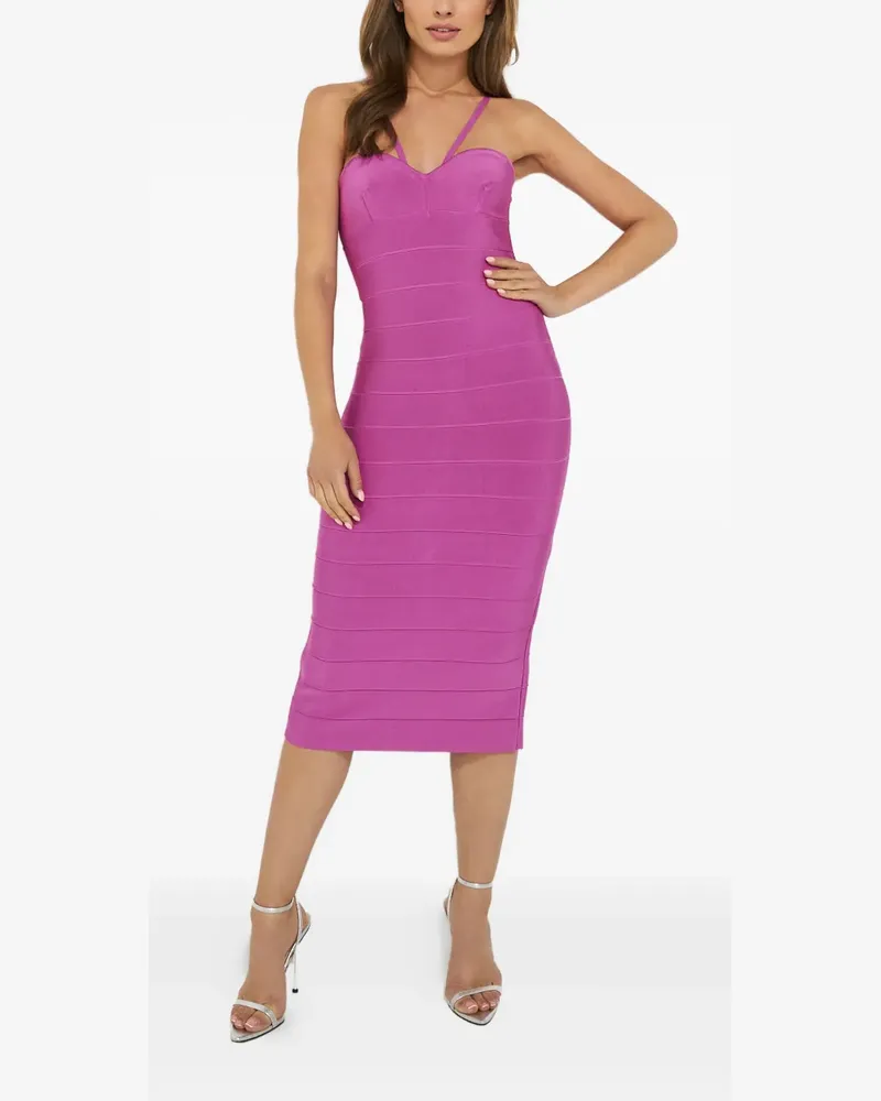 Hervé Léger sweetheart midi dress - Violett Violett