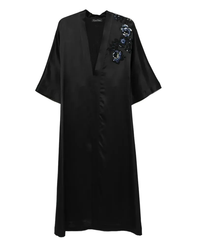 Carine Gilson Besticktes Abendkleid mit V-Ausschnitt - Schwarz Schwarz